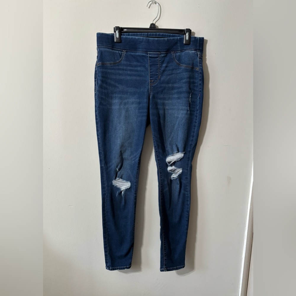 12- Old Navy mid-rise Rockstar Distressed Dark Wash Jeans